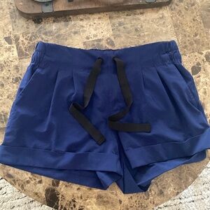 Lululemon, size 6, navy shorts with pockets and adjustment strings